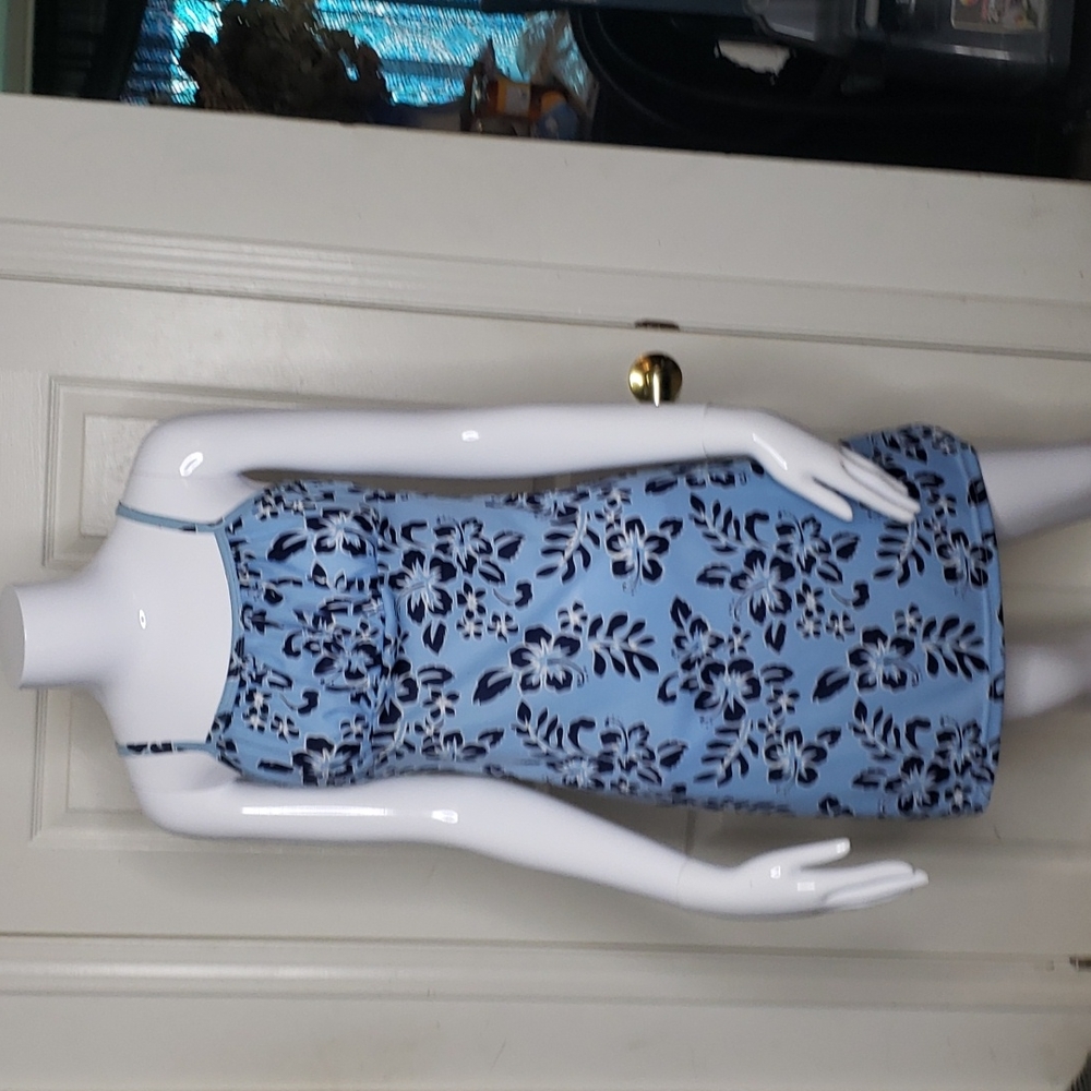 Rocket Candy 1999 Vintage Sundress Blue & Black Floral Size Small